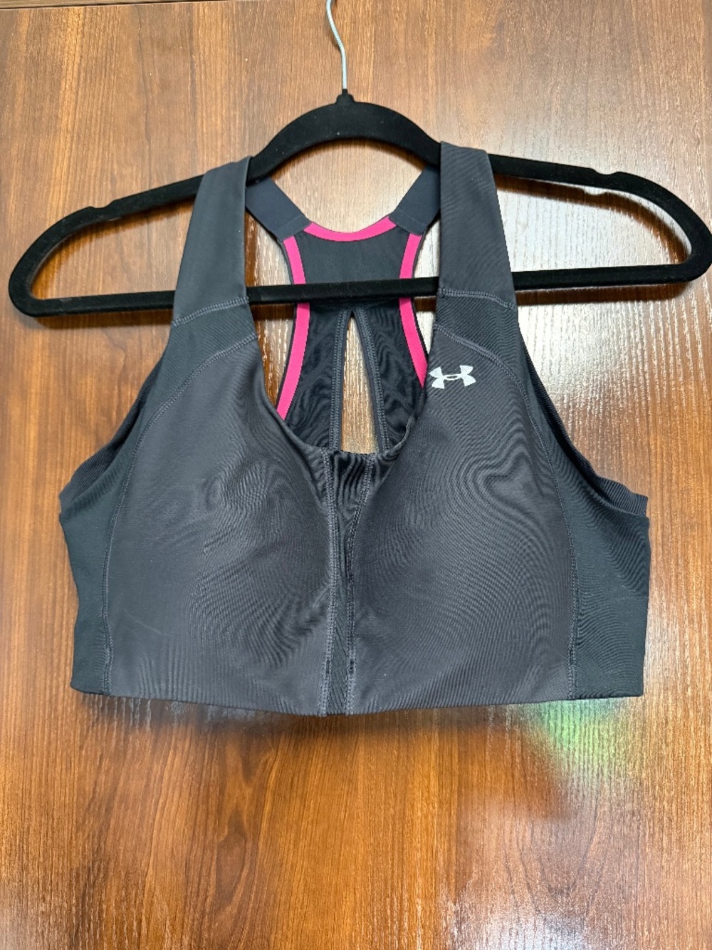 Under Armour HeatGear ArmourBra Black Pink High Support Sports Bra 36C